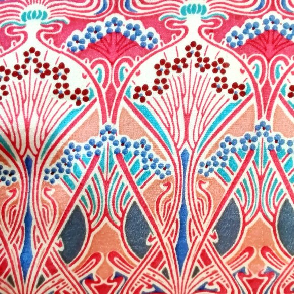 Vintage Liberty of London Ianthe Silk Art Nouveau Long Scarf Burgundy - Picture 6 of 9